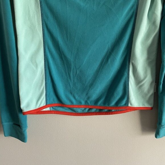 Horseware Ireland Women Sz S Teal Blue/Orange Fleece 1/4 Zip Pullover Top - Picture 2 of 10